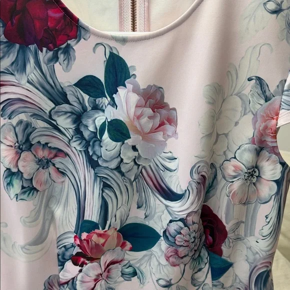 Ted Baker Pink and Blue Floral Midi Dress - Picture 5 of 8